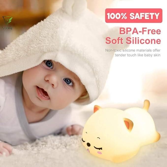 Soft Glow Cat Night Lamp for Baby Rooms
